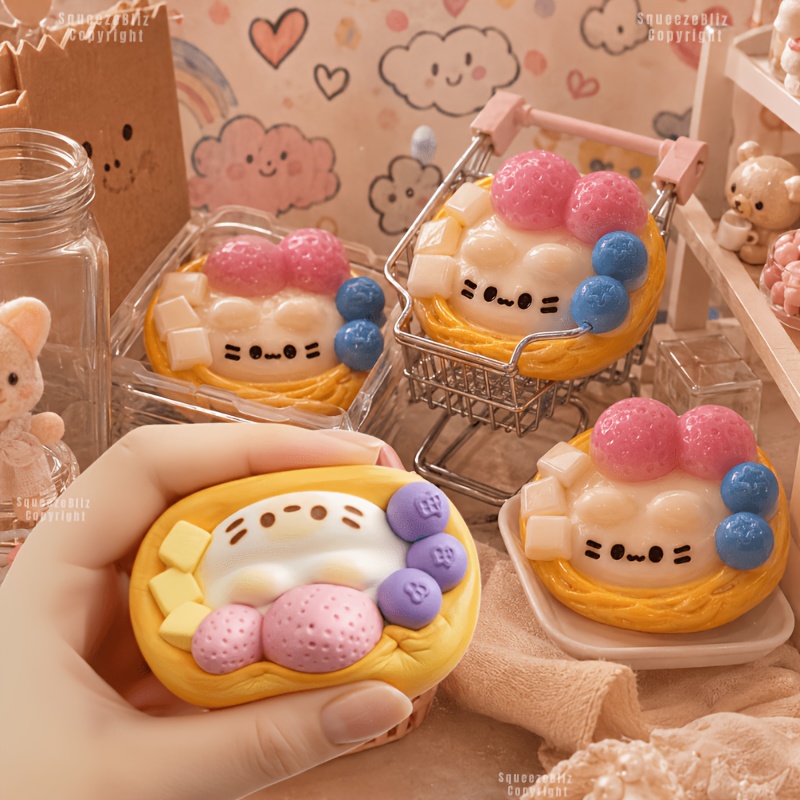 Edc Carry Backpack - Cute Strawberry Egg Tart Squishy Toy,